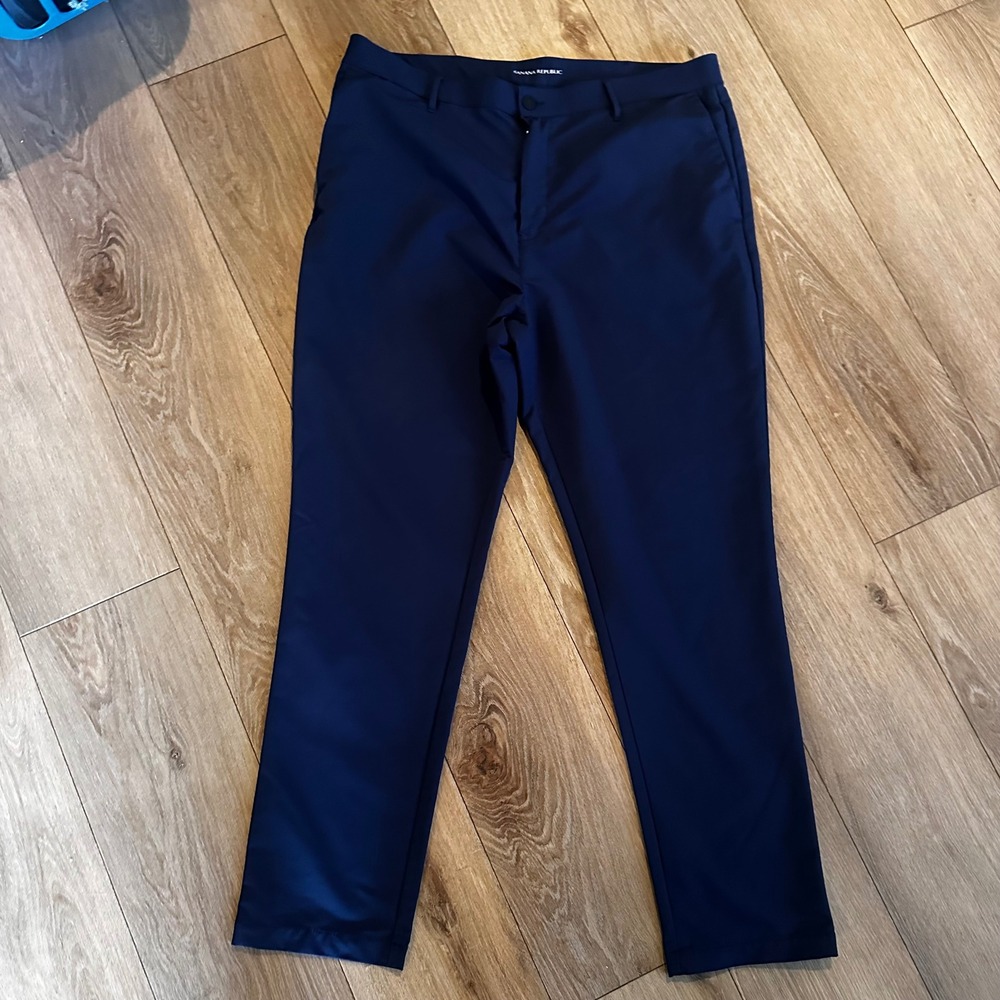 Banana Republic Core Temp Navy Blue Performance Pants Mens 40x32 Flat Front